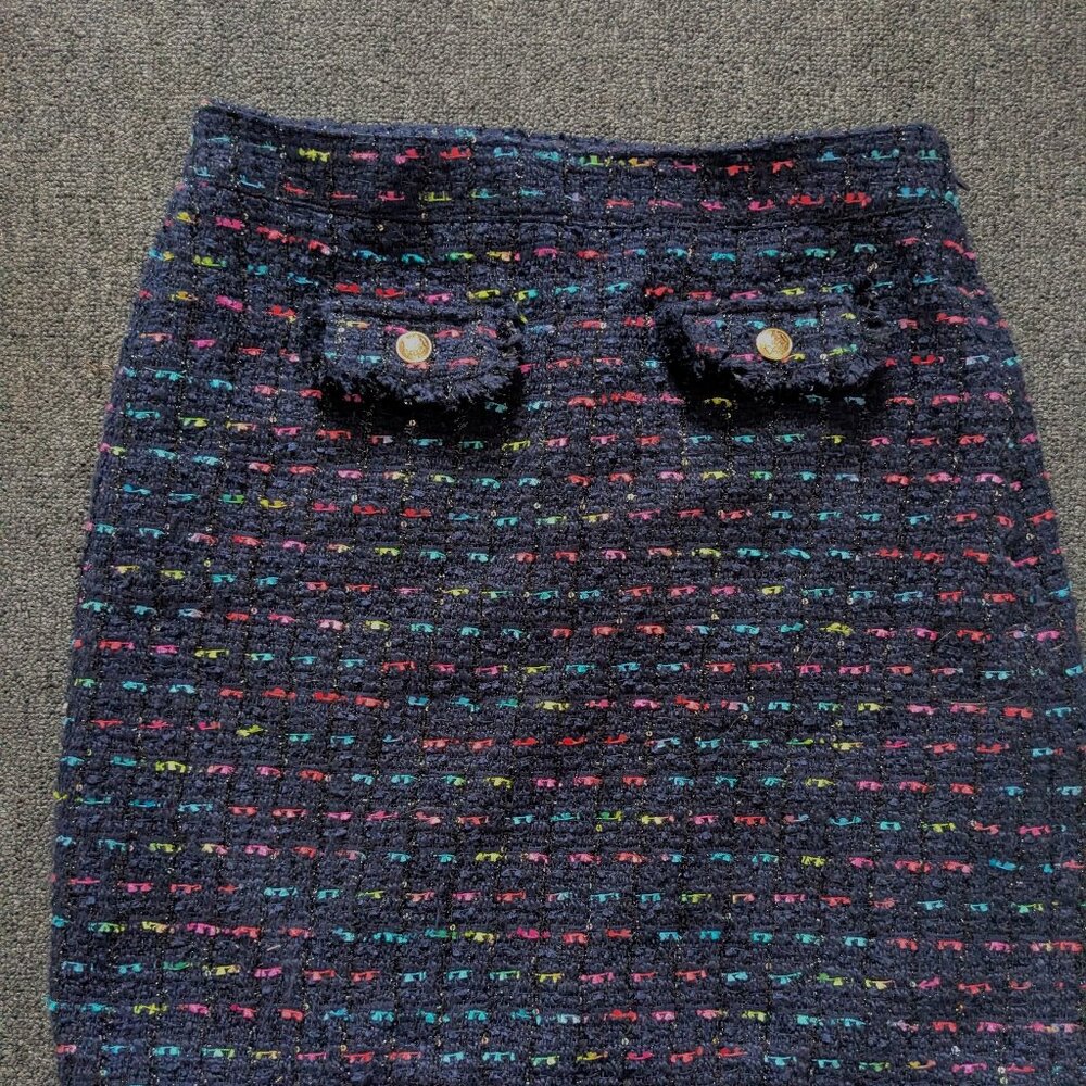 Talbots skirt black multicolor dots textured 4P